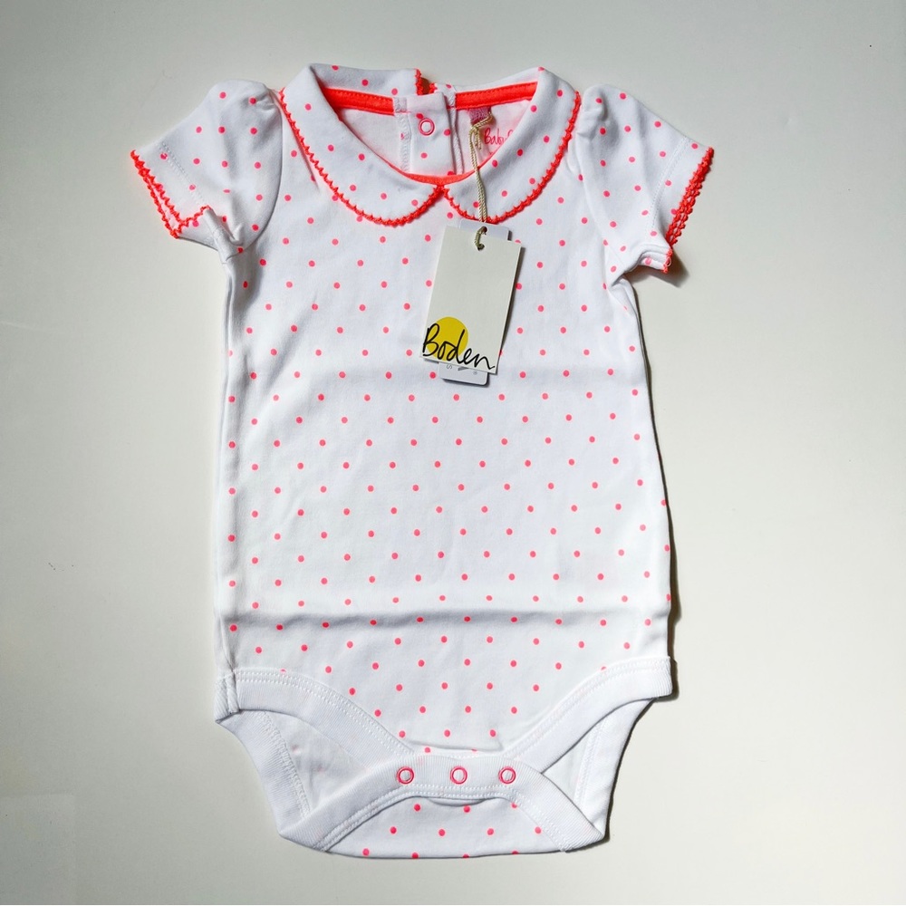 Boden Peter Pan Collar Onesie 6-12m NWT
